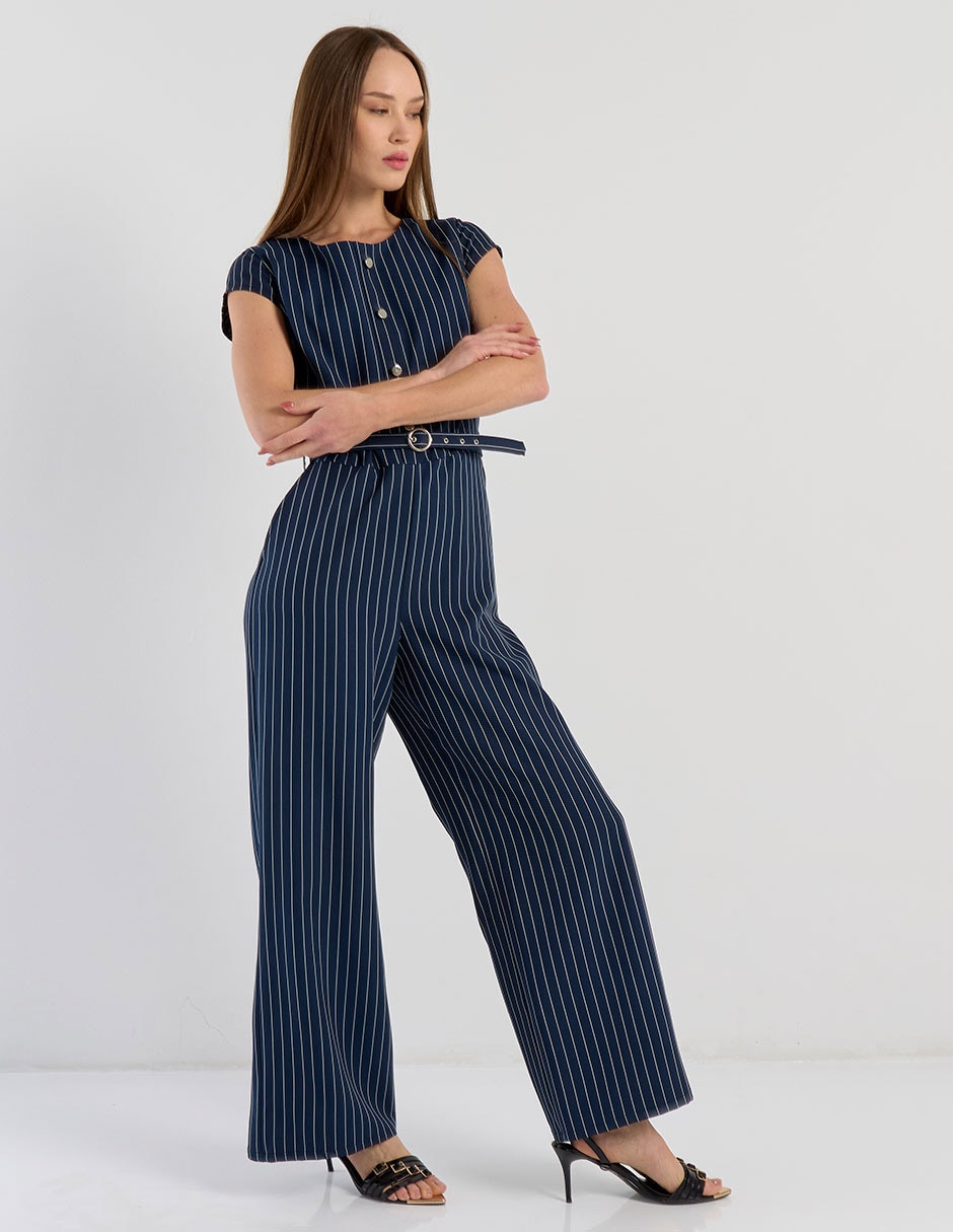 Jumpsuit casual estampado a rayas para mujer 3