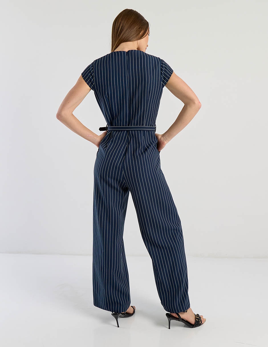 Jumpsuit casual estampado a rayas para mujer 6