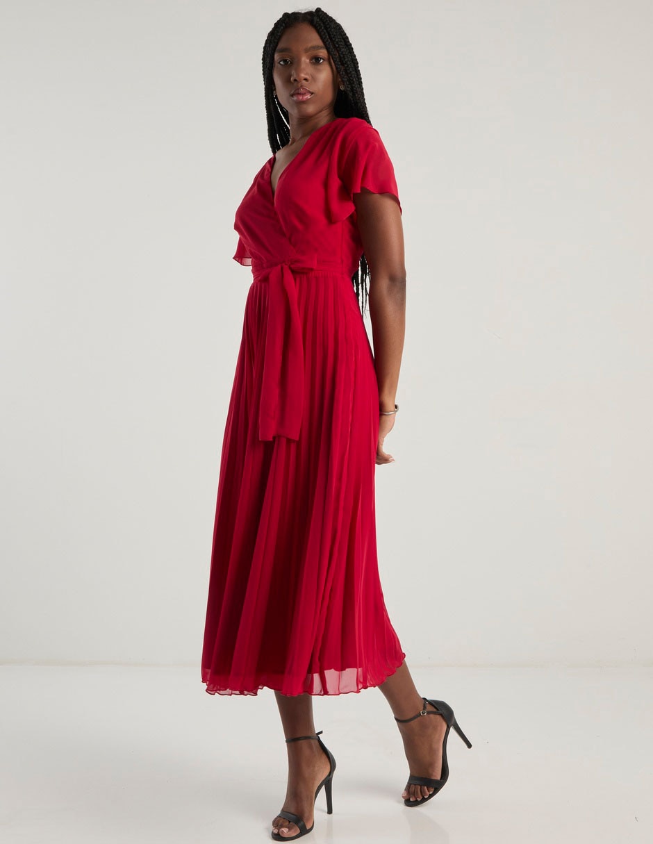 Vestido midi de fiesta escote V 2