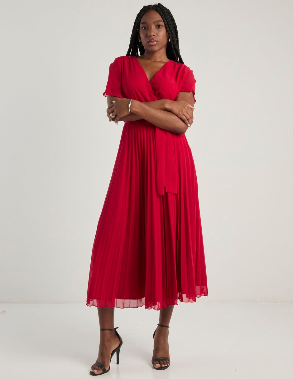 Vestido midi de fiesta escote V 3