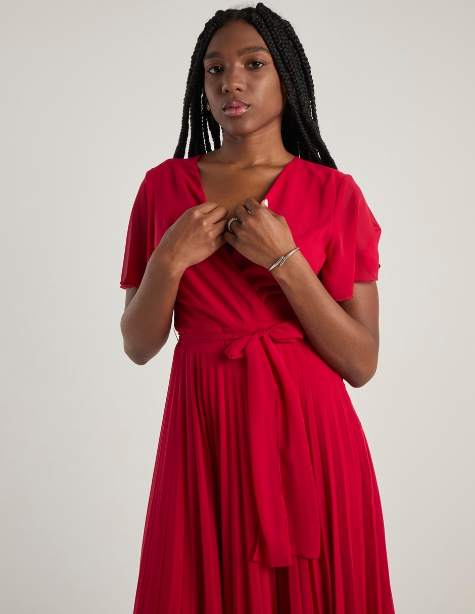 Vestido midi de fiesta escote V 4