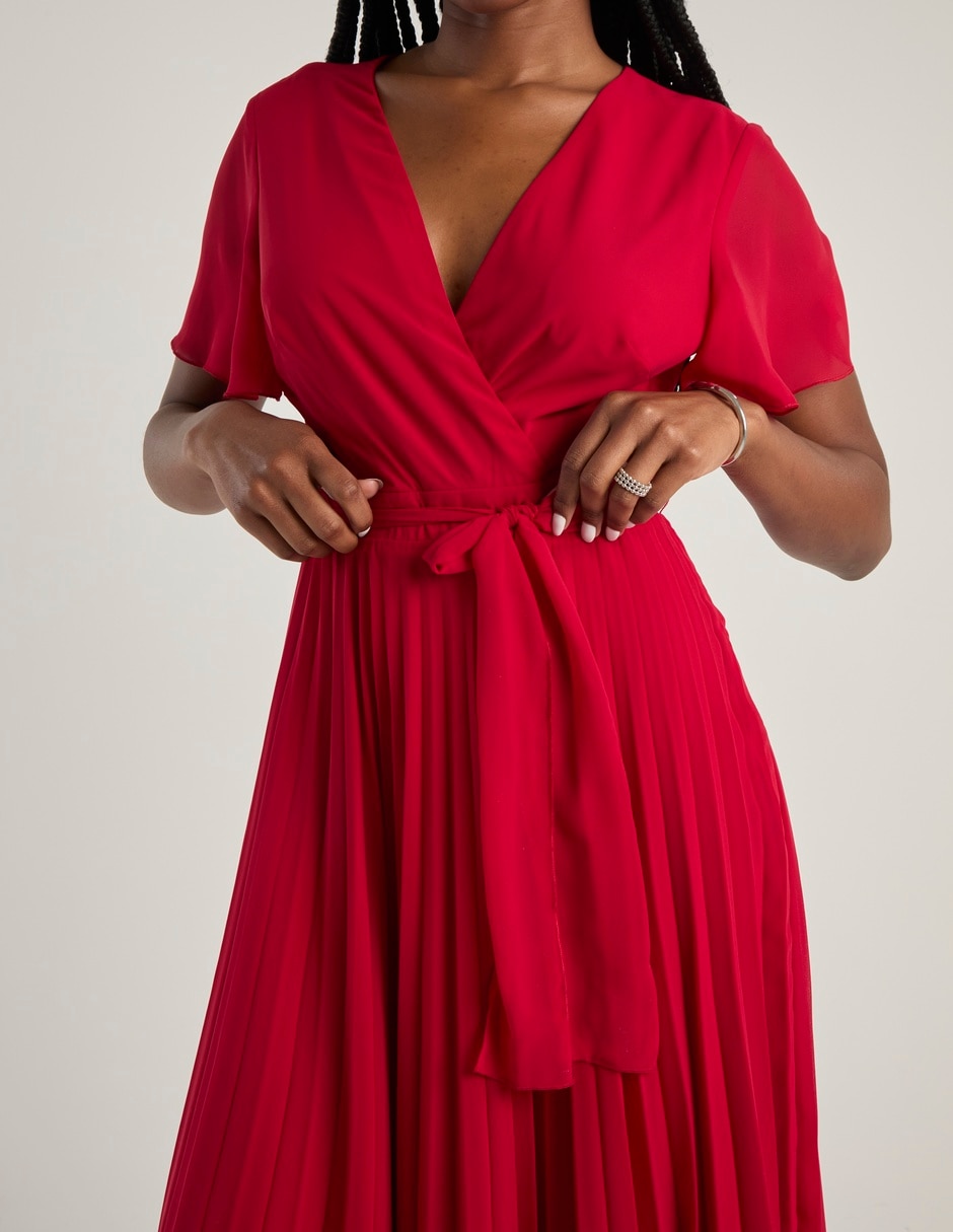 Vestido midi de fiesta escote V 5