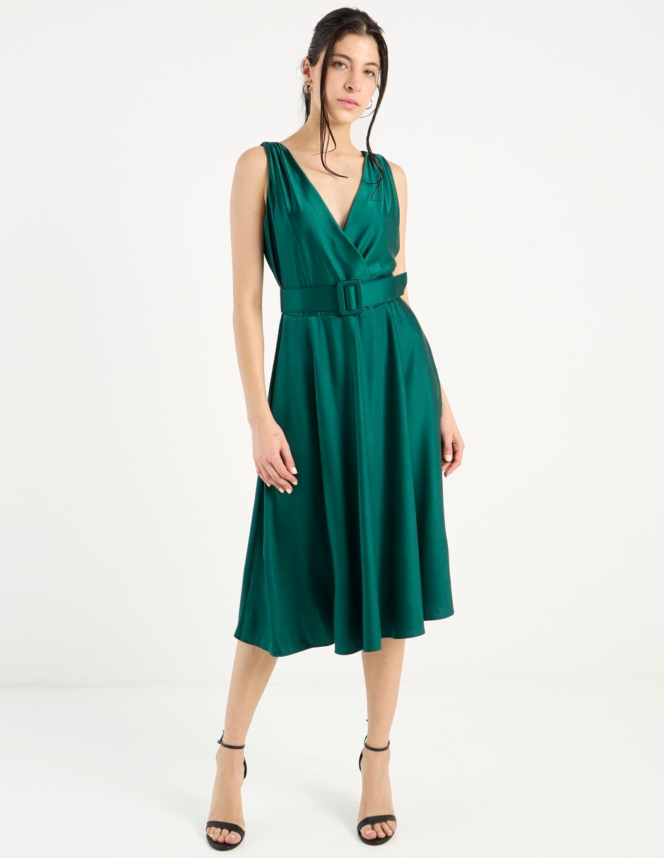 Vestido 3/4 de fiesta escote V 3