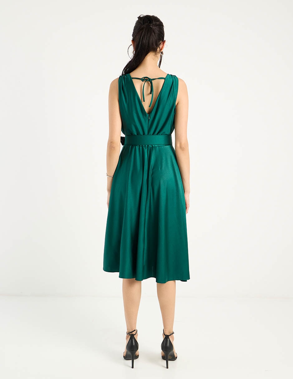 Vestido 3/4 de fiesta escote V 6