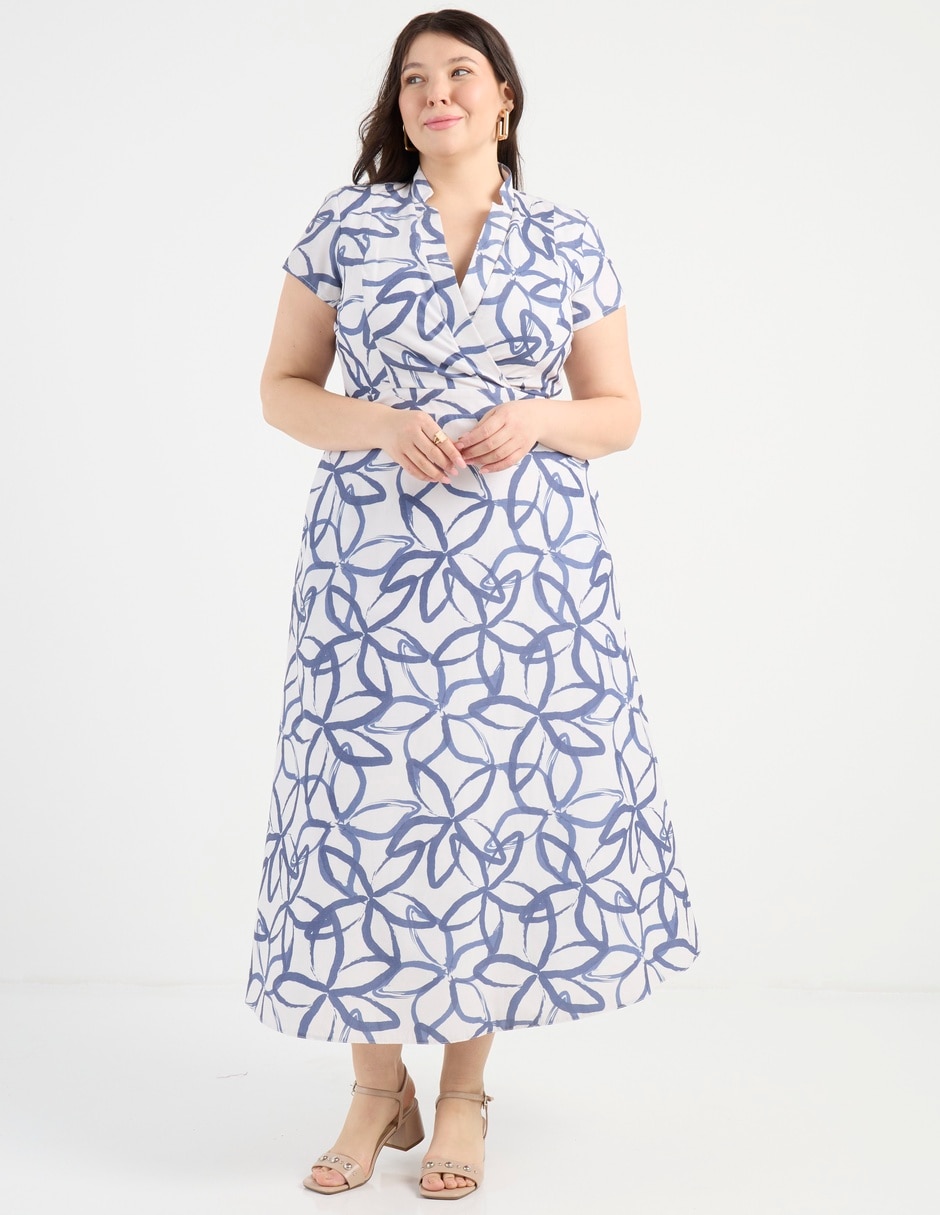 Vestido midi casual escote V Vestido midi casual escote V