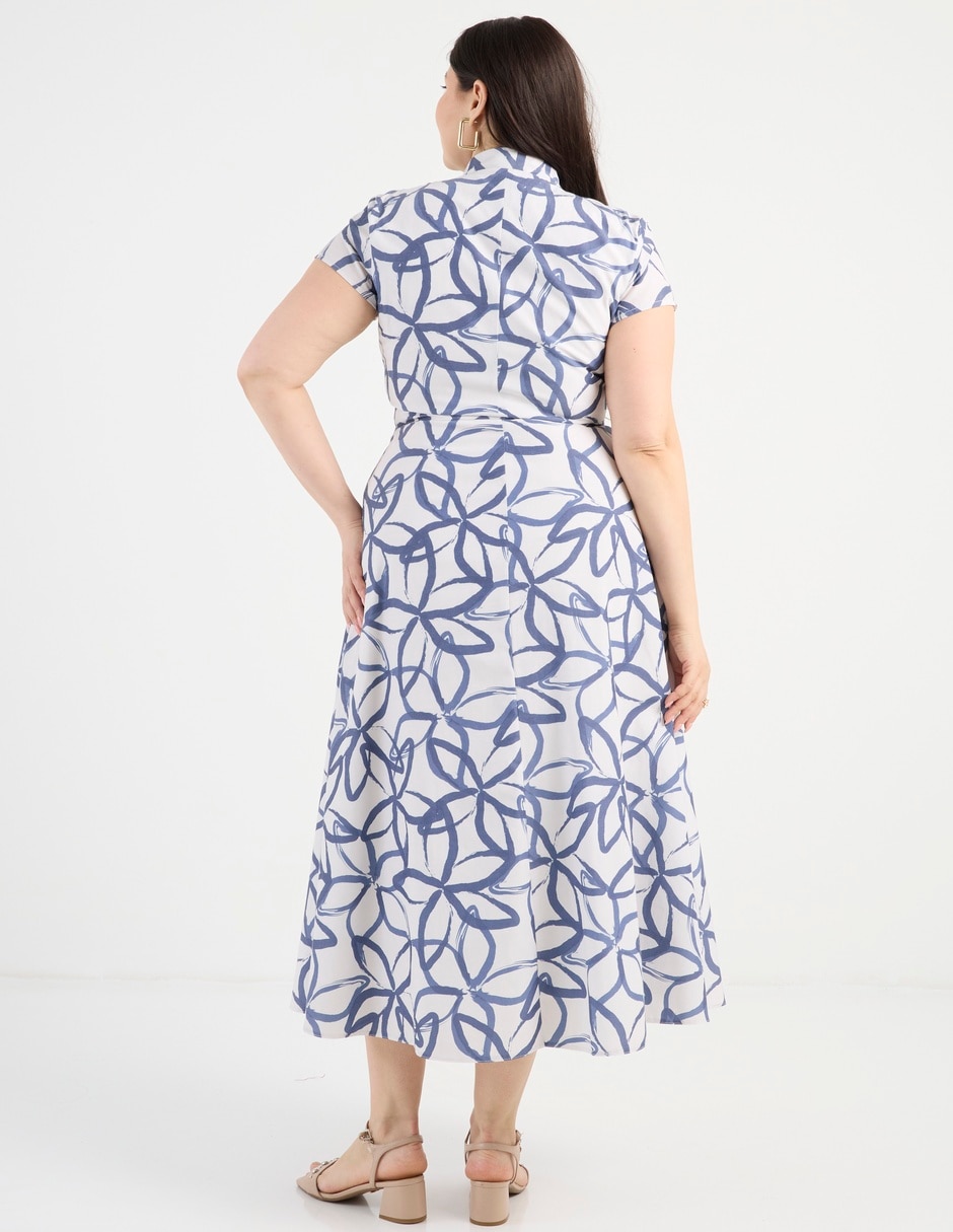 Vestido midi casual escote V 6