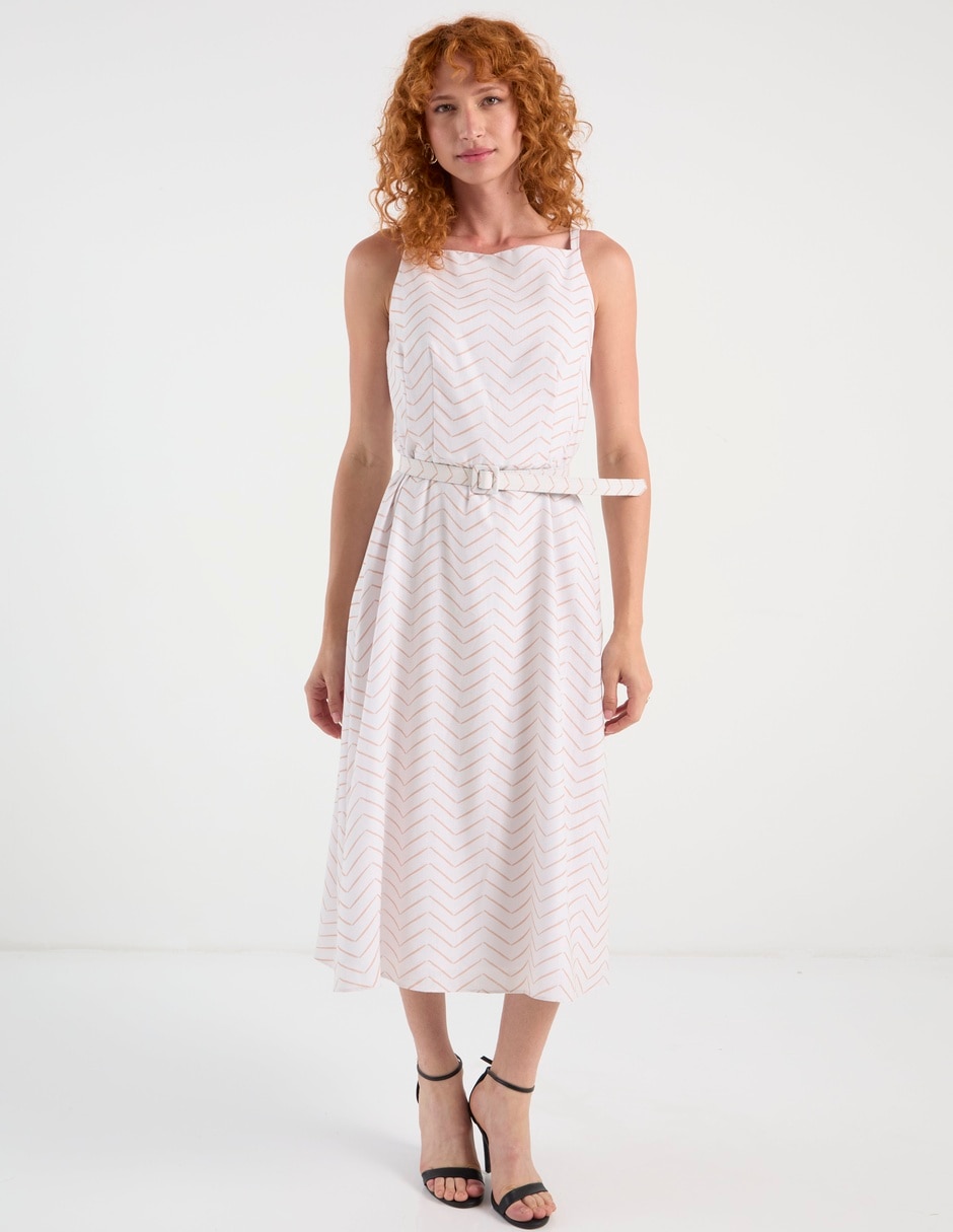 Vestido midi casual escote cuadrado 2
