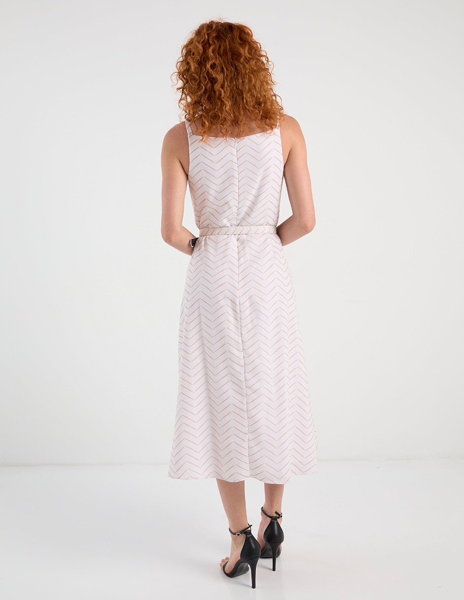 Vestido midi casual escote cuadrado 6