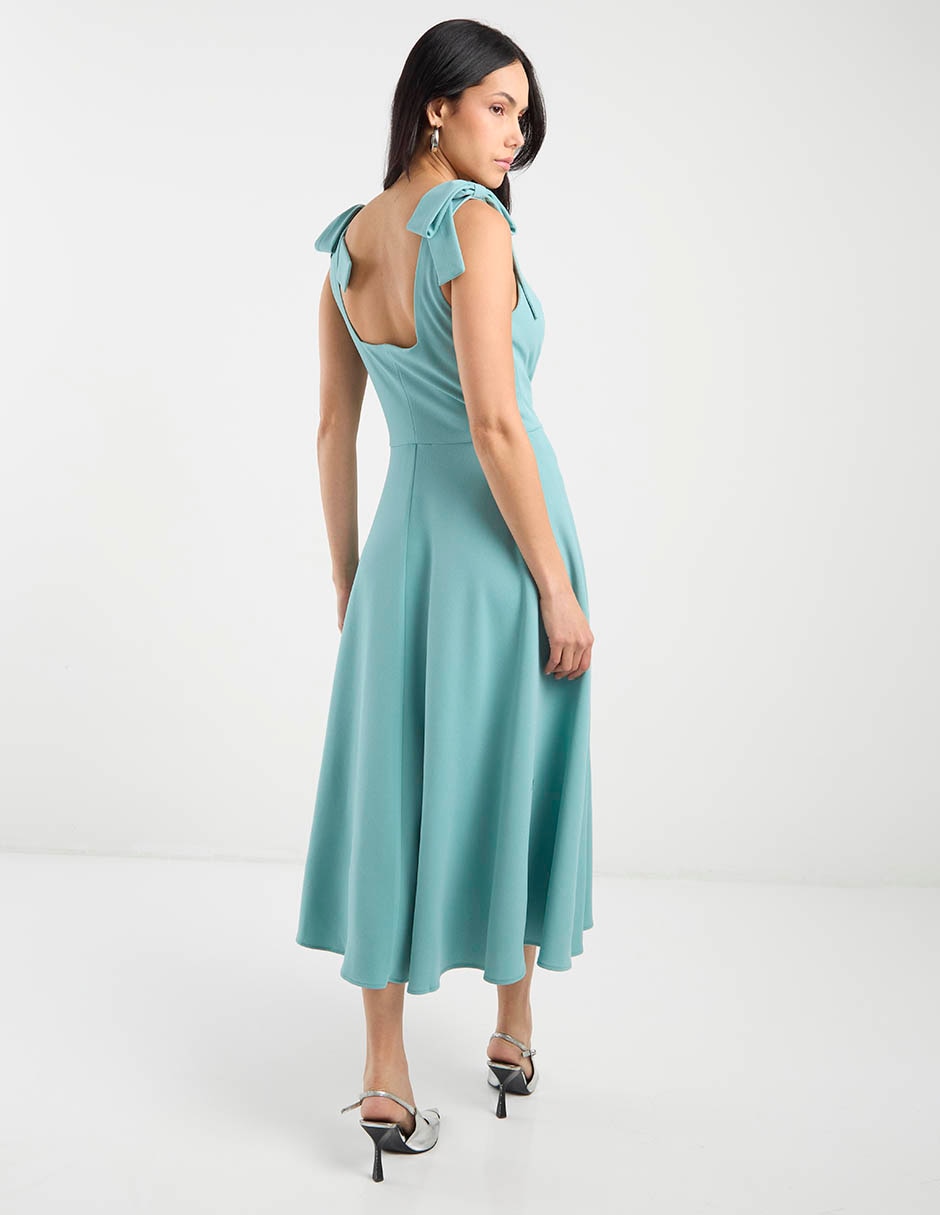 Vestido midi de fiesta espalda abierta 6