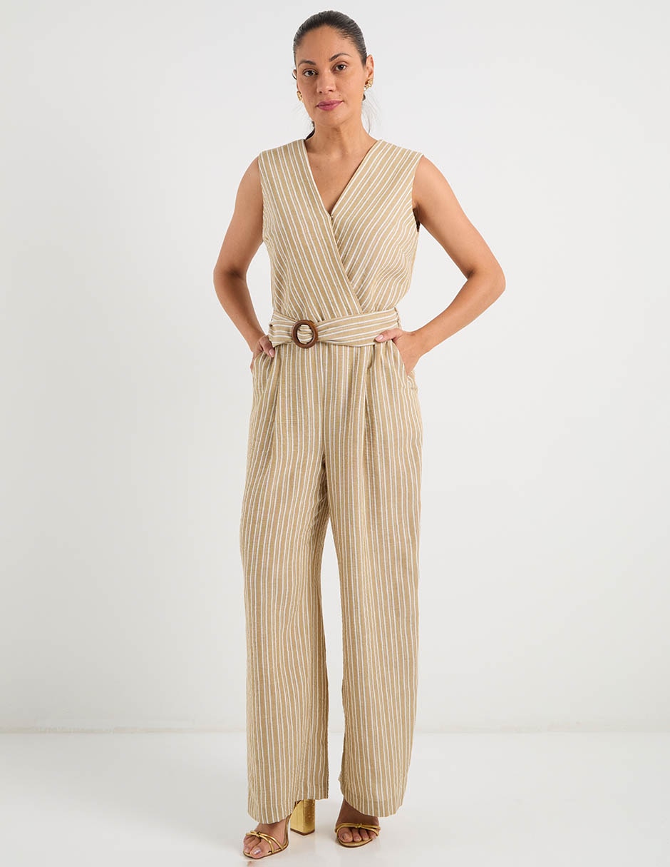 Jumpsuit casual estampado a rayas para mujer