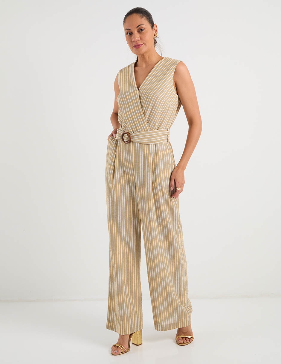 Jumpsuit casual estampado a rayas para mujer 2