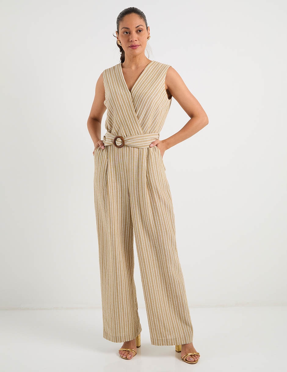Jumpsuit casual estampado a rayas para mujer 3