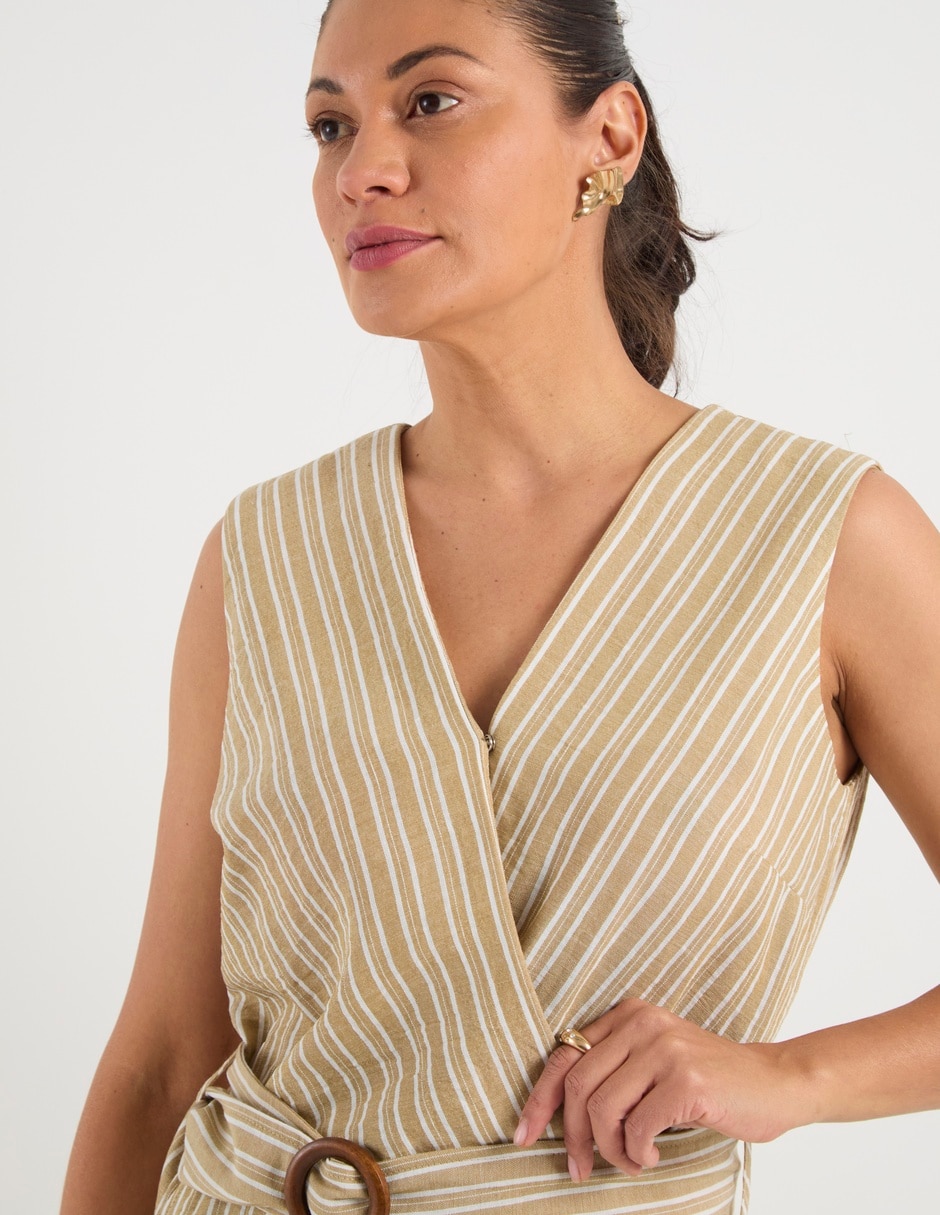 Jumpsuit casual estampado a rayas para mujer 5